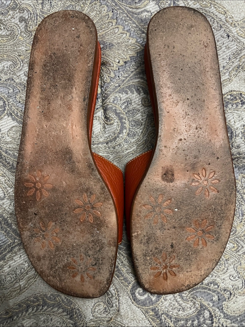 Cole Haan Burnt Orange Leather Slide Mules Good Condition, size 7 1/2 - Picture 4 of 4